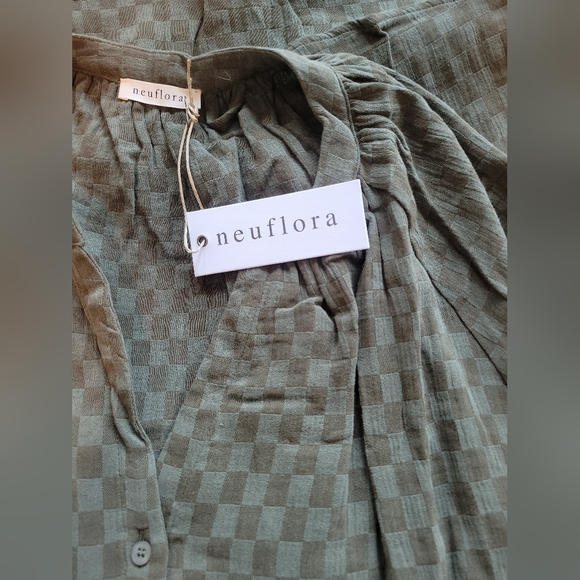 NWT Neuflora Juneau Dress in Sage Gingham - Picture 4 of 4